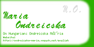 maria ondreicska business card